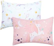 UOMNY Toddler Pillowcases for 13X18 12x16 14x19 Pillow Unicorn Toddler Pillow Case for Girls 2 Pack Kids Pillowcase for Sleepy Pillows Travel Pillowcases Pink/White