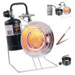 GASPOWOR Outdoor Multi-Use Portable Propane Heater/Cooker 18,000 BTU Propane Heater include 8.8 FT Hose and USB Lighter for Patio, Tent Heater for Camping, Hunting, Fishing(Fuel not included)