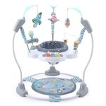 LADIDA Stationary Jumper Jumperoo Baby Activity Centre with Interactive Toys- 360° Rotating Seat, Musical Toys, and Adjustable Heights (Space Tour Grey)