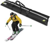 Hikeen Ski Bag,Full Padded Ski Bag for Air Travel,Fit Skis Up to 84.6 inches (215cm),Waterproof and durable Perfect for Skiing, Travel, Storage and Transport