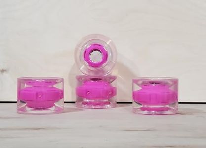 GHOST BOARDS 70mm LED Longboard Wheels - Light Up Wheels for Longboards with ABEC-7 Bearings for Smooth Ride- Bright Skate Wheels Grip Any Surface- Raise Your Ride with Flashy Skate Wheels - Pink