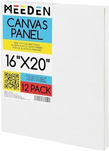 MEEDEN 12-Pack Canvas Boards for Painting, 16 × 20 Inches Blank White Canvas Panels, 100% Cotton, 8 oz Gesso-Primed, Canvas Art Supplies for Acrylic Oil & Pouring Painting