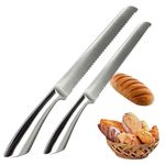 Tumtanm Serrated Bread Knife, Stainless Steel Bread Slicers for Homemade Bread, 10-Inch One-Piece Kitchen Pastry-Slicer, Sharp Knives for Slicing Bread, Bagels and Cake