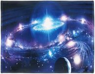 YISUMEI - Soft Fleece Blanket - Space Planets Moons Galaxies, 150 x 200 cm Throw Blanket Suitable for Sofa or Bed