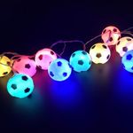 Football String Lights, 20 LED Soccer String Lights, 3M Soccer Ball Decoration Fairy Lights for Kids Bedroom Birthday Party Halloween Christmas (Colourful Light)