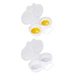 Egg Poacher for Microwave | Microwave Egg Cooker | Reusable Double Cups Egg Poachers with Lids | Durable Non-Stick Eggs Steamer Maker Cookware for Kitchen Gadgets (1 Pc/2 Pcs)