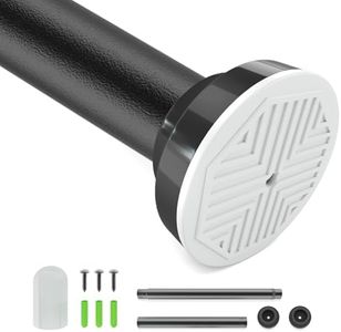 Shower Curtain Rod Tension - 17.71in（45cm） to 40.55in（103cm） Never Rust Non-Slip Spring Tension Curtain Rod No Drilling Stainless Steel Curtain Rod Use Bathroom Kitchen (Black)