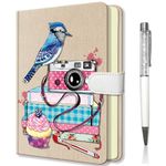 DWIYITTN Journal Notebook Lined, Hardcover Notebooks with Magnetic Closure and Pen, 192 Pages Personal Diary Writing Notebooks for Women Girls 19 x13.5 cm, Mocking Bird