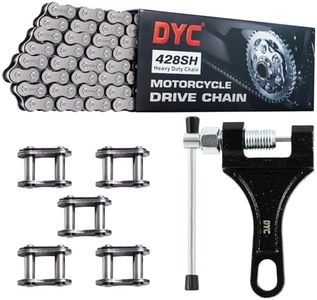 DYC 428H Motorcycle Chain 122 Link Heavy Duty Drive Chain with Free Chain Breaker 5 Connecting Master Link for 125cc 150cc 200cc Dirt Pit Bike ATV Quad Go Kart Mini Bike