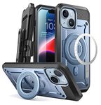 SUPCASE Unicorn Beetle Pro Mag Case for iPhone 14 Plus 6.7", Compatible with MagSafe Full Body Rugged Case with Built-in Screen Protector & Kickstand & Belt-Clip (Blue)