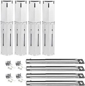 WELL GRILL 30 – 53 cm ajustable Flavorizer Bars y Tubo de Quemador de acero inoxidable, para barbacoas, Weber, Charbroil, Landmann, Enders y Other Most Parrillas de gas