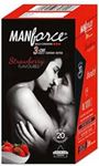 MANFORCE Strawberry Condom Flavor (20s) Pack Of 1 Condom (20 Sheets)