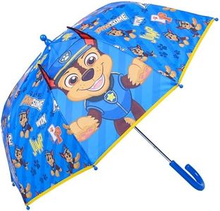 Nickelodeon 3D Chase Paw Patrol Stick Umbrella for Kids - Cartoon Printed Automatic Rain & Windproof Dome Toddler Umbrella, Blue