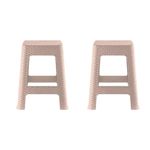 Kuber Industries Pack of 2 Plastic Stool for Sitting | Stool for Kitchen, Bedroom, Office | Non-Slip Lightweight Stool | Cream