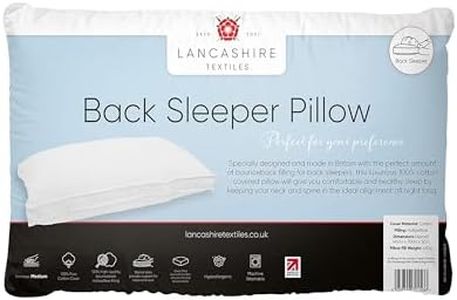 Lancashire Textiles Luxury Cotton Pillow – Pack of 4 – Hollowfibre Filled Comfortable Hotel Quality Pillow for Head and Neck Support – 40cm X 70cm + 5cm