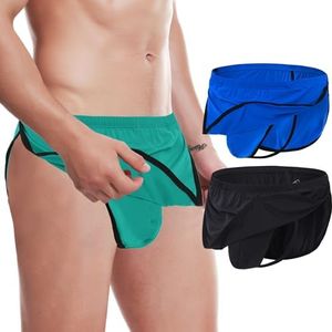 SUMABA Mens G String Thong Split Sides Shorts with Built-in Jockstrap Novelty Sports Thong Athletic Workout Cover Male Thong Sexy Bodybuilding Skirts for Men XL