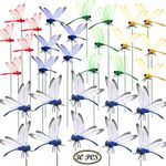 Allazone 30 PCS Dragonfly Garden Stakes, 2 Size Artificial Dragonfly Stakes Indoor Outdoor Yard Garden Flower Pot Decoration, Miniature Fairy Garden Decoration