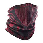 EXIO Winter Neck Warmer Gaiter/Balaclava (1Pack or 2Pack) - Windproof Face Mask for Ski, Snowboard, 5. Black/Wine (1pack), Free size