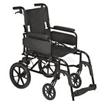 Crash Tested Wheelchair - Attendant controlled Lightweight and Folding 18" seat width includes lapbelt