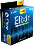 Elixir Strings, Electric Guitar Strings, Nickel Plated Steel with OPTIWEB Technology, Longest-Lasting Crisp Tone with Comfortable Feel, 4 Pack, Light 10-46