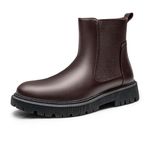 Bruno Marc Waterproof Chelsea Boots for Men Casual Slip-On Leather Dress Ankle Boot,Size 8,Dark brown-1,SBCB2402M