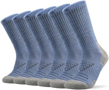 Ortis Men's Cotton Cushion Crew Socks Moisture Wicking Breathable Thick Warm Thermal for Athletic Heavy Duty Work Boot(Denim L)