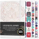 Legend Planner – Weekly & Monthly Life Planner to Hit Your Goals & Live Happier. Organizer Notebook & Productivity Journal. A5 (White)