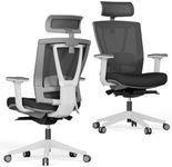 Autonomous ErgoChair Pro Ergonomic Office Chair Foam Black & White Adjustable Lumbar Support, Rolling Swivel - Home Office Desk Chairs with Wheels and Arms - Ergonomic Desk Chair Comfy for Gaming
