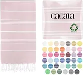 Cacala Lightweight and Thin Turkish Beach Towel 100% Cotton Sand-Free and Quick-Drying Goodness Perfect as an Extra Large Travel Towel, Beach Accessory, or Gift for Beach Lovers, 37 x 70