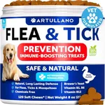 Flea and Tick Prevention for Dogs Chewables - Made in USA - Natural Flea and Tick Supplement for Dogs - Oral Flea Pills for Dogs - Pest Defense - All Breeds and Ages - 110 Soft Tablets