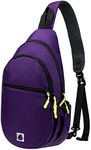 Gisdanchz Sling Backpack Sling Bag for Women Men, Small Backpack Chest Bag Sling Bags for Women Crossbody Bags, Travel Walking Hiking Daypack Cross Body Bag Day Pack Over The Shoulder Bag, Purple