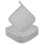 URAQT 6 Pack Face Cloths Make Up Remover, 7.87 * 7.87in Soft Microfibre Face Wipes for Reusable Makeup Remover Cloth Washable Ultra Soft Facial Cleansing Wipe Cloths (Grey)