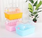 通用 Misyue Portable Carrier Hamster Carry Case Cage with Water Bottle Travel&Outdoor for Hamster Small Animals (Blue)