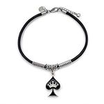 His and Hers Intimates QUEEN OF SPADES Anklet Jewelry - HotWife, Queen, Hot Wife, Bracelet, Infinity,Necklace, BBC, QOS, MFM, Swinger, Cuckold, Polyamory, 9 25 inch, Leather