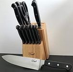 Kitchen Knife Set | 22 – Piece Cutlery Set | with Woodblock Sharpener Scissors Silicone Spatulas Measuring Spoons and Heat-Resistant Slotted Nylon Turner.