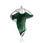 Alloy Elven Leaf Brooch Green Leaf Brooch Clasp Pin Elven Cloak Leaf Clasp Costume Accessory Movie Inspired Elven Green Leaf Pin Gift for King of The Elves Fans, Nickel