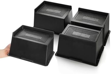 Noamus 4 Pack Rectangle Bed Risers, 4" Heavy Duty Wide Furniture Lifter, Oversized Durable Table Rising Blocks for Desk Couch Sofa Chair Legs Cabinet Frame Lifts, Black, 8.2"x6"x4"