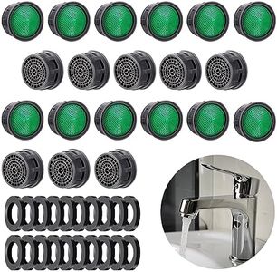 Amaxiu 20 pezzi Aeratori per rubinetto, di ricambio per aeratore per rubinetto con guarnizione, aeratori per rubinetto con limitatore di flusso, filtro per risparmio idrico, limitatore di flusso per