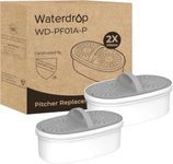 Waterdrop Upgrade NSF 53&42&372 Certified Replacement Filters, for All Waterdrop Pitcher and Dispenser Filtration System, Reduces PFAS, PFOA/PFOS, Chlorine, Cadmium, Copper, Mercury, Pack of 2