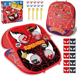 Spider Bean Bag Toss Game for Kids,5-Second Setup Cornhole Game,Spider Toys Gifts for 3 4 5 6 7 8 9 10,Party Outside Activities Carnival Games for Kids,Gift for Boy Girl Birthday or Christmas