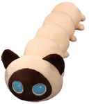 Pale Pink Cat Plush Toy, 20 inch Long Cat Worm-shaped Design Stuffed Animals Soft Plushies, Kitten Body Pillow Doll Gift for Girlfriend