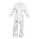 trending babz Student White Karate Suit Poly/cotton (Pre-shrunk) Student gi Boys Girls karate Uniforms kids kimono FREE White Belt