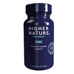 Higher Nature - Zinc - Immune System, Cognitive Function & Fertility Support - Gluten Free - Vegetarian & Vegan - 90 Tablets