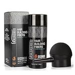 GOWWIM Hair Thickening Fibers Best 2-in-1 Kit Set,Keratin Hair Building Fibers & Spray Application Atomizador Pump Nozzle,Instantly Cover Sparse Hair Areas (Black)