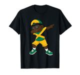 Dabbing Boy Jamaican Jamaica Flag Kids Dab Dance T-Shirt