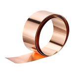 sourcing map 99.9% Pure Copper Flashing, 1mm x 50mm x 1M Copper Metal Sheet Roll Copper Strip Metal Foil Plate for DIY Projects Electrical