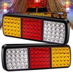 Ygmylandbb Trailer Tail Lights, LED Truck Tail Light Bar, 75 LED 12V Turn Signal Brake Reverse Running Lights for Truck Boat Snowmobile Trailer Pickup RV, 2Pcs