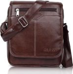 GOLD SKY Shade Stylish PU Leather Sling Cross Body Travel Office Messenger One Side Shoulder Bag for Men (Brown)