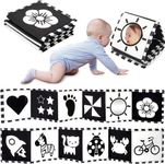 URMYWO Newborn Essentials，Black and White Sensory Toy High Contrast Soft Book Newborn Toys Nursery Decoration Baby Gifts for 0-3-6-12 Months