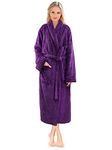 PAVILIA Premium Womens Plush Soft Robe Fluffy, Warm, Fleece Sherpa Shaggy Bathrobe, Purple, 2X-3X